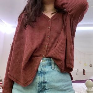 Burnt Orange Cardigan Top